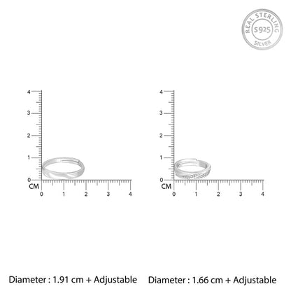 Silver Vintage Couple Band