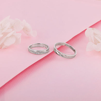 Silver Vintage Couple Band