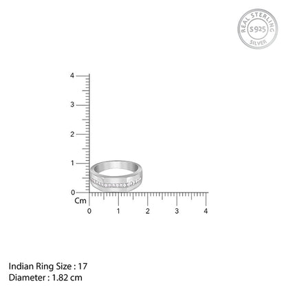 Silver Sleek Brilliance Ring For Him