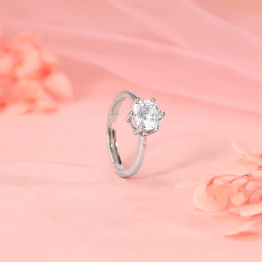 Silver Zircon Vintage Ring