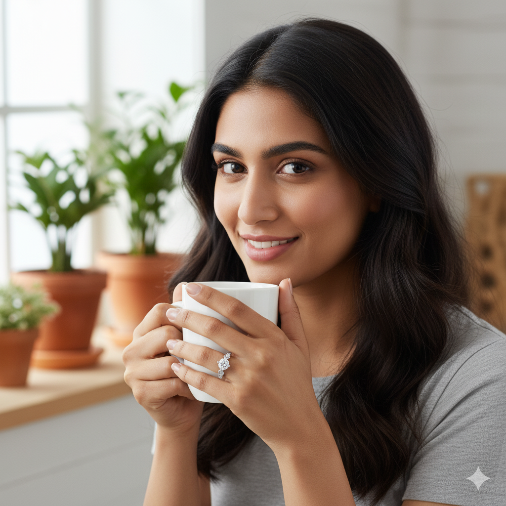 Silver Zircon Elegant Loop Ring
