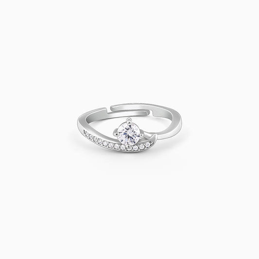 Silver Zircon Embrace Ring
