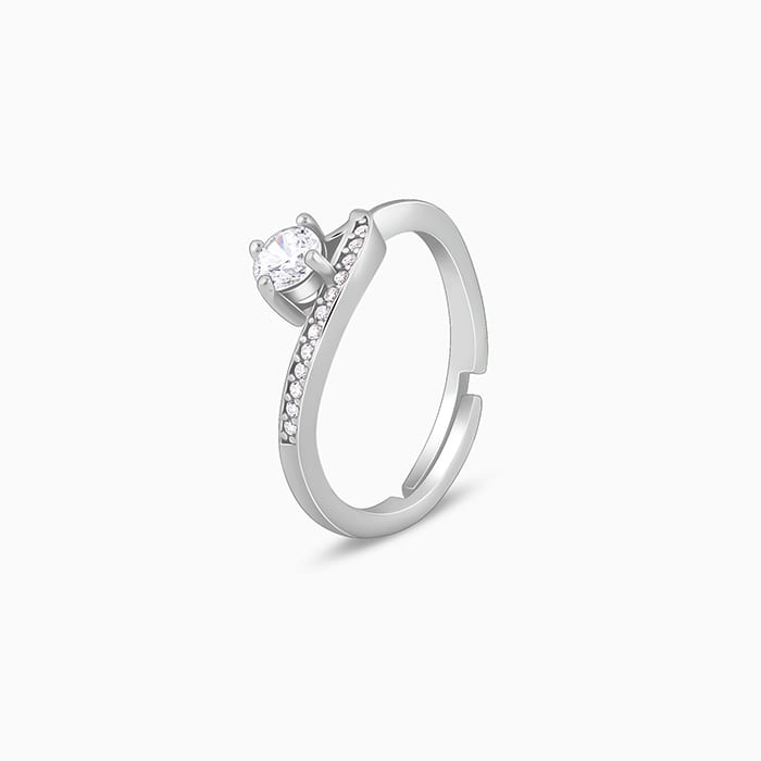 Silver Zircon Embrace Ring