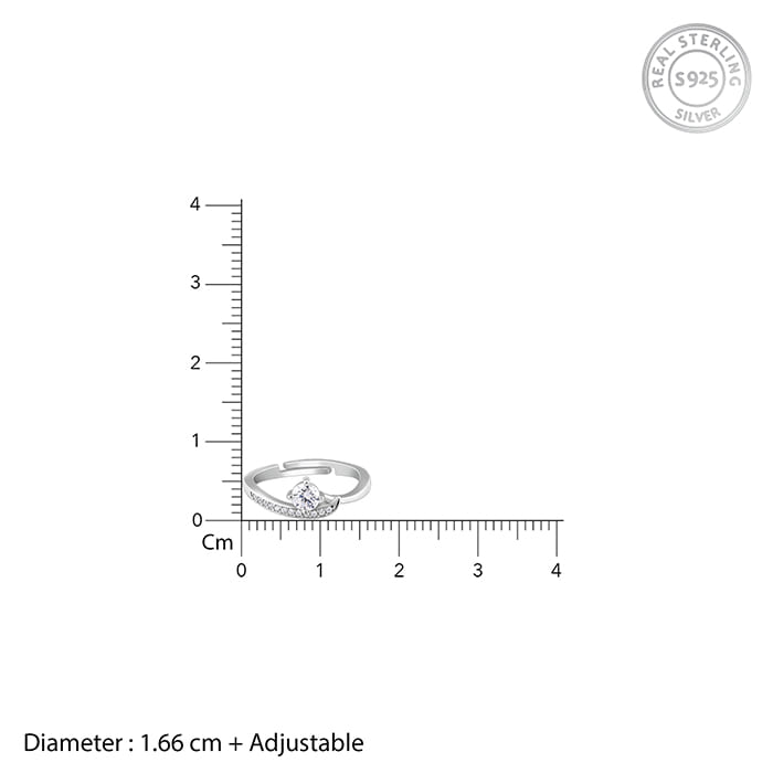 Silver Zircon Embrace Ring