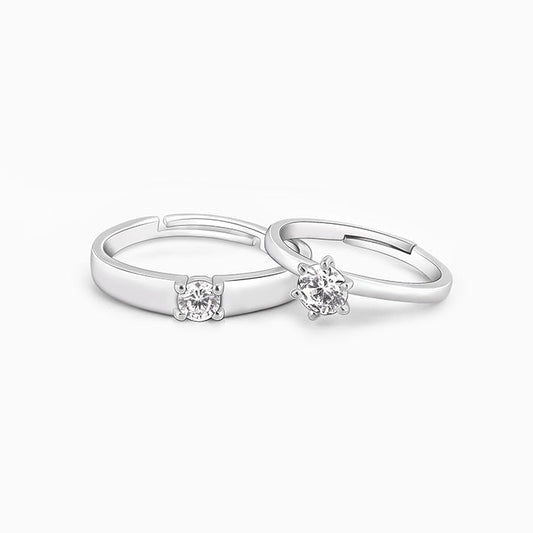Silver Minimal Couple Rings