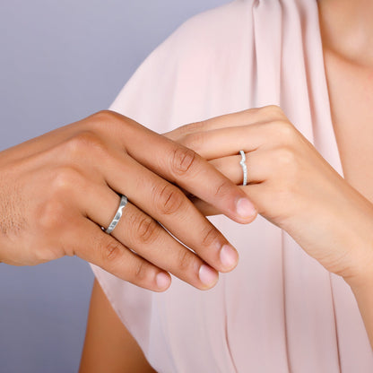 Silver Cupid Arrow Couple Bands