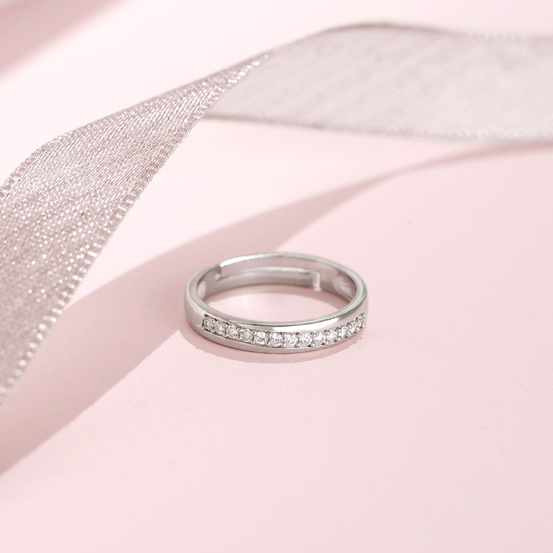 Minimal Rhodium Plated 925 Sterling Silver Ring