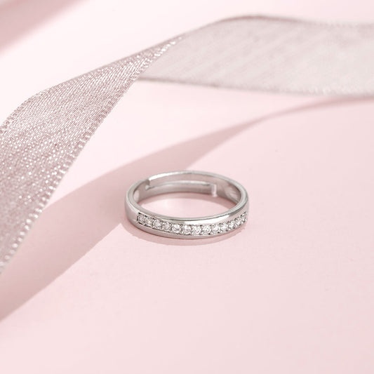 Minimal Rhodium Plated 925 Sterling Silver Ring