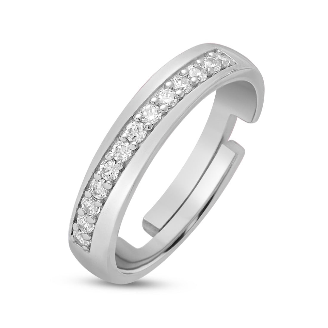 Minimal Rhodium Plated 925 Sterling Silver Ring