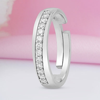 Minimal Rhodium Plated 925 Sterling Silver Ring