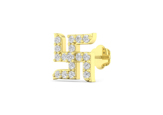 Swastik Ear Stud For Men (1 Pc Only)